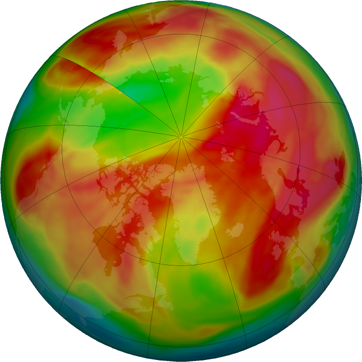 Arctic ozone map for 01 March 2018